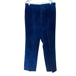 Lands End Navy Blue Corduroy Pants Size 36 90% Cotton 10% Polyester Made In USA